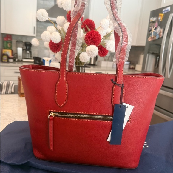 Dooney & Bourke Florentine red tote - Picture 2 of 7